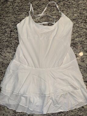 Aerie Offline White Tiered Skirted Tennis Dress